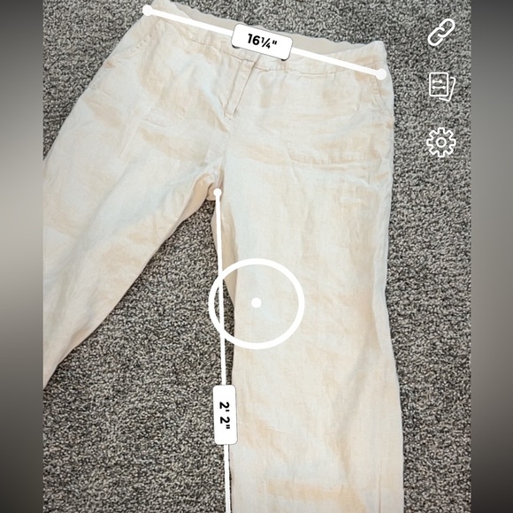 Charter club petite classic fit wide leg linen pants, elasticated 10P #16 - Picture 7 of 7